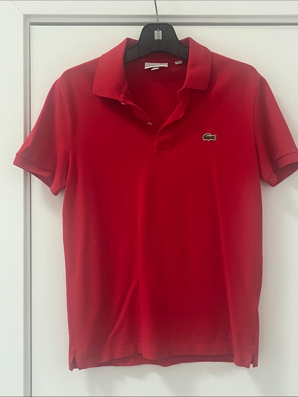 Lacoste Men’s Bright Red Short-Sleeve Polo | Slim Fit | Excellent Condition